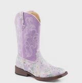 Roper Kids Glitter Floral White Glitter / Purple