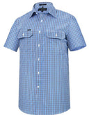 Pilbara Mens Check Dual Pocket S/S Shirt