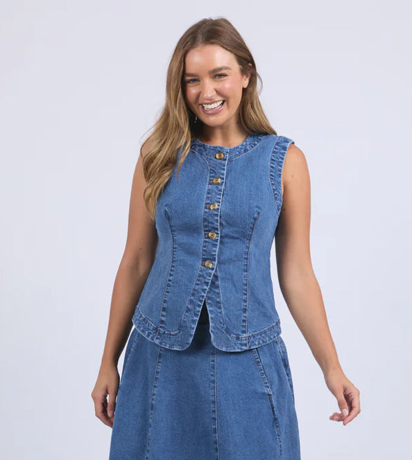 Foxwood Ladies Abbott Vest in Mid Blue