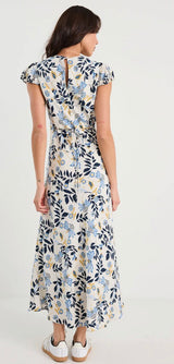 Sweetie Floral Pairie Cap Sleeve Bias Maxi Dress