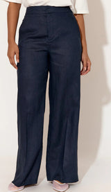 Adorne Ladies Nisha Linen Pant in Black