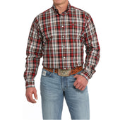 MENS CINCH LONG SLEEVE RED PLAID SHIRT- MTW1105838