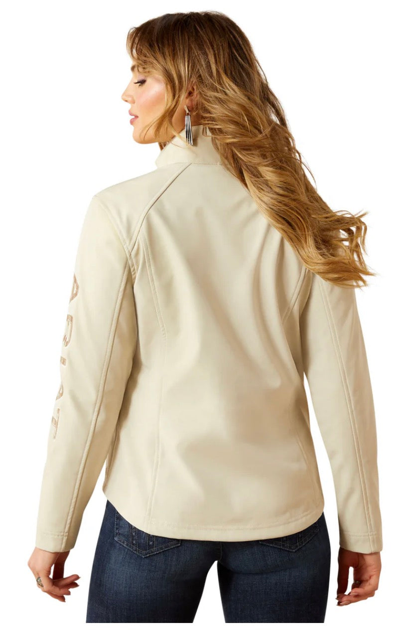 Ariat Ladies Logo Softshell Jacket in Oyster Gray / Dune 10062306