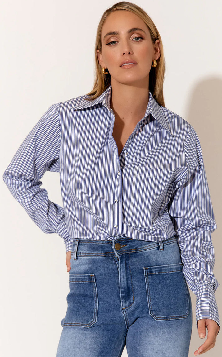 Adorne Ladies Rayna Poplin Stripe Shirt