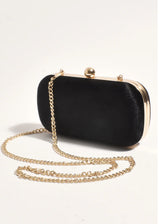 ADA Velvet Structured Clutch (Black)