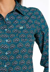 Cinch Ladies Teal Patterned Shirt