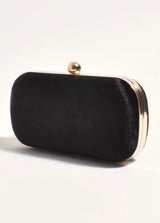 ADA Velvet Structured Clutch (Black)