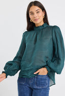 Poet Sheer Long Sleeved High Neck Top in 2 colours