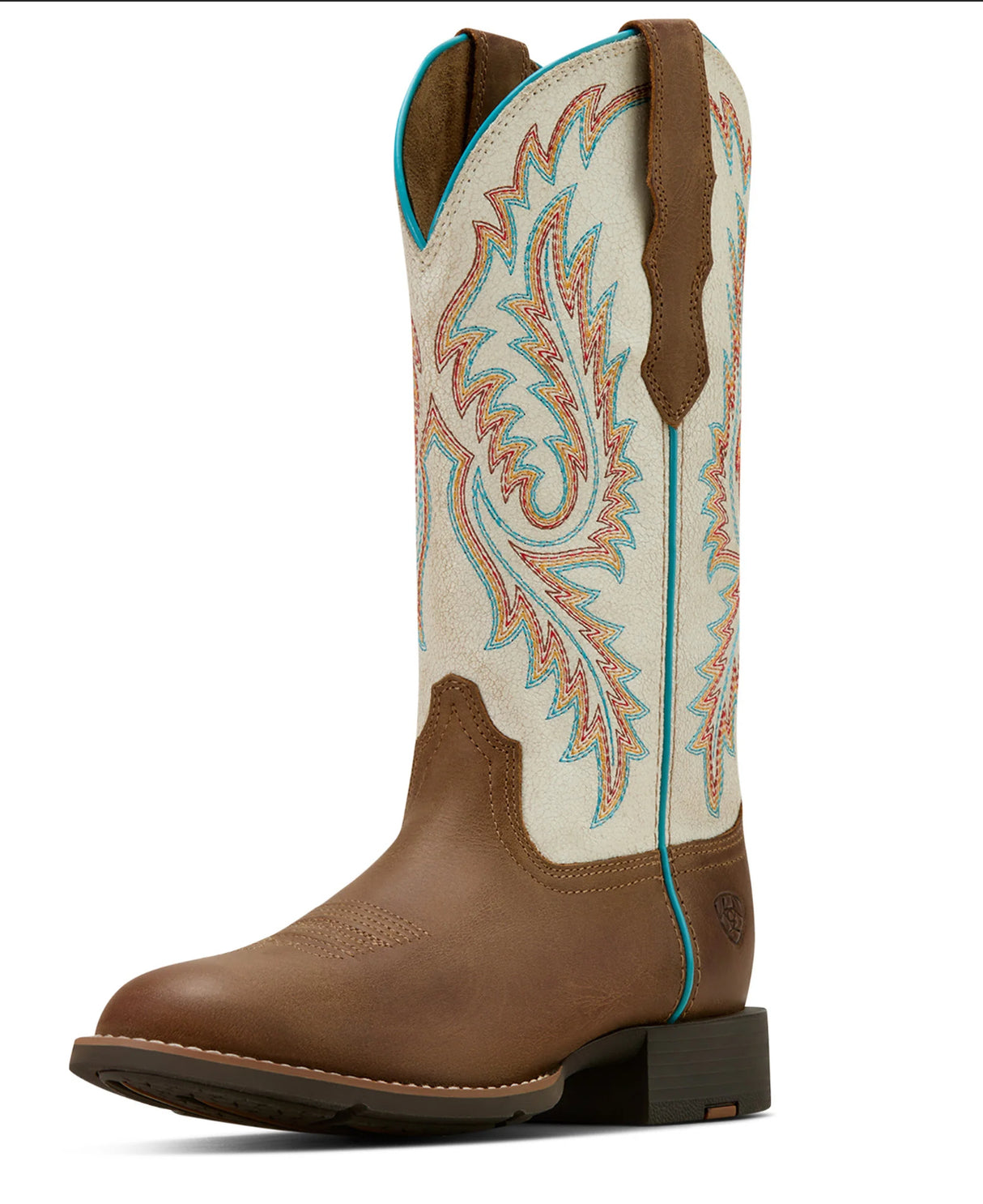 Ariat Women’s Round Up W Toe StrechFit Western Boot Sandstorm/Distressed Ivory - 10061142