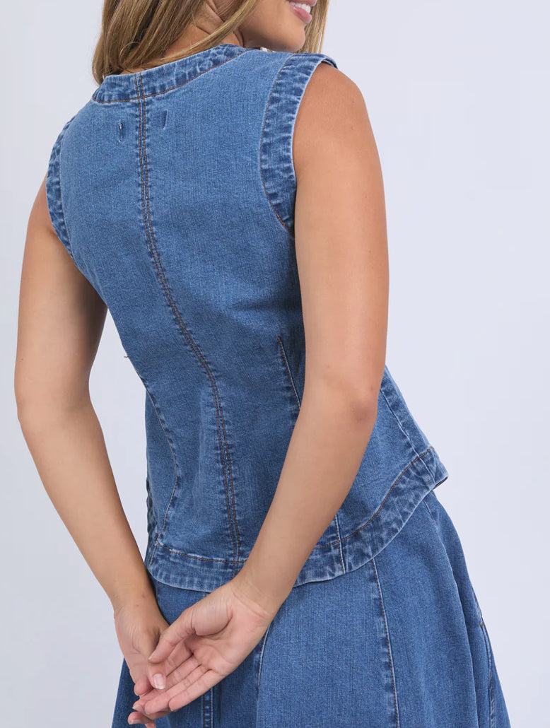 Foxwood Ladies Abbott Vest in Mid Blue