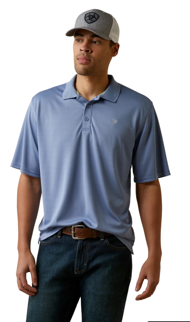 Ariat Mens TEK Polo in Aegean Blue – Lemmons Store