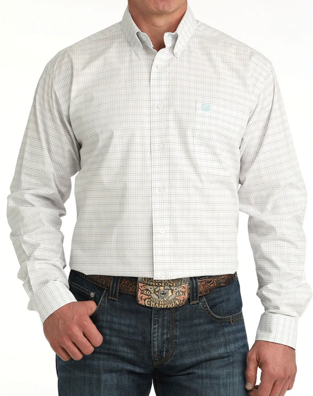 Cinch Mens Button Down Check Shirt MTTW1106056