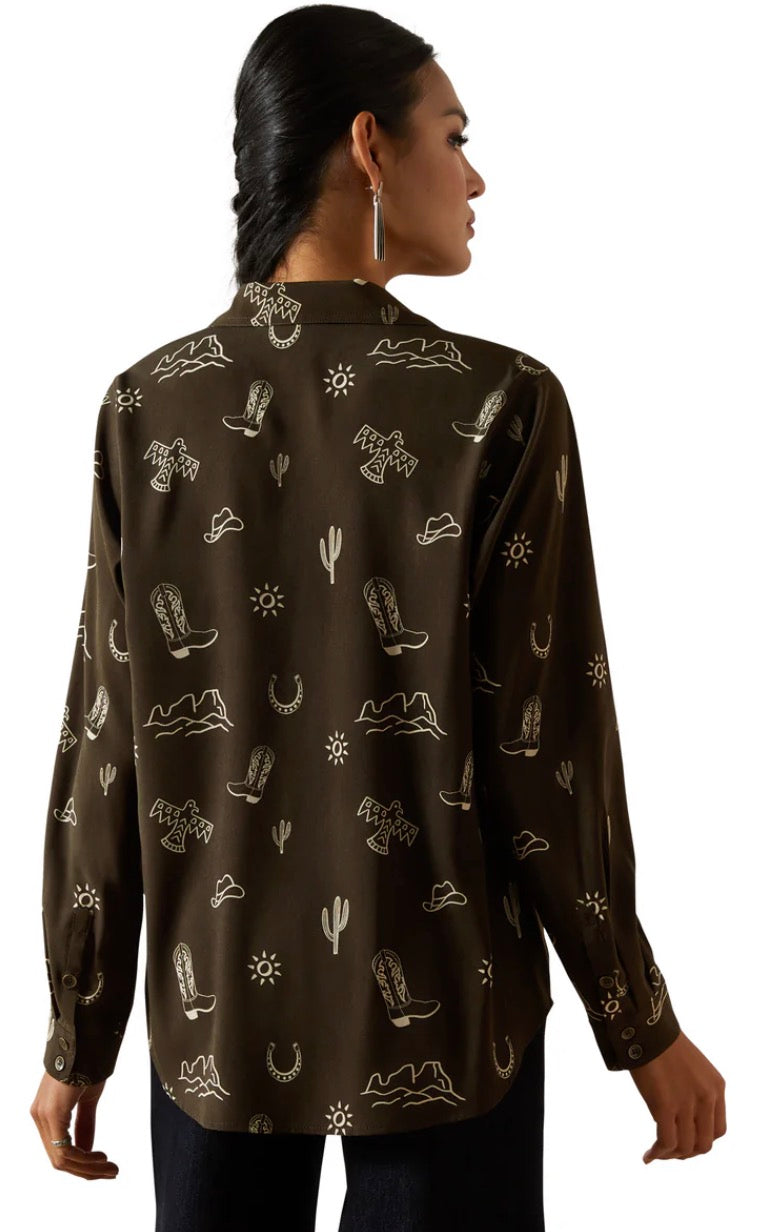 Ariat Ladies Homestyle Long Sleeved Shirt Layla Print 10062904