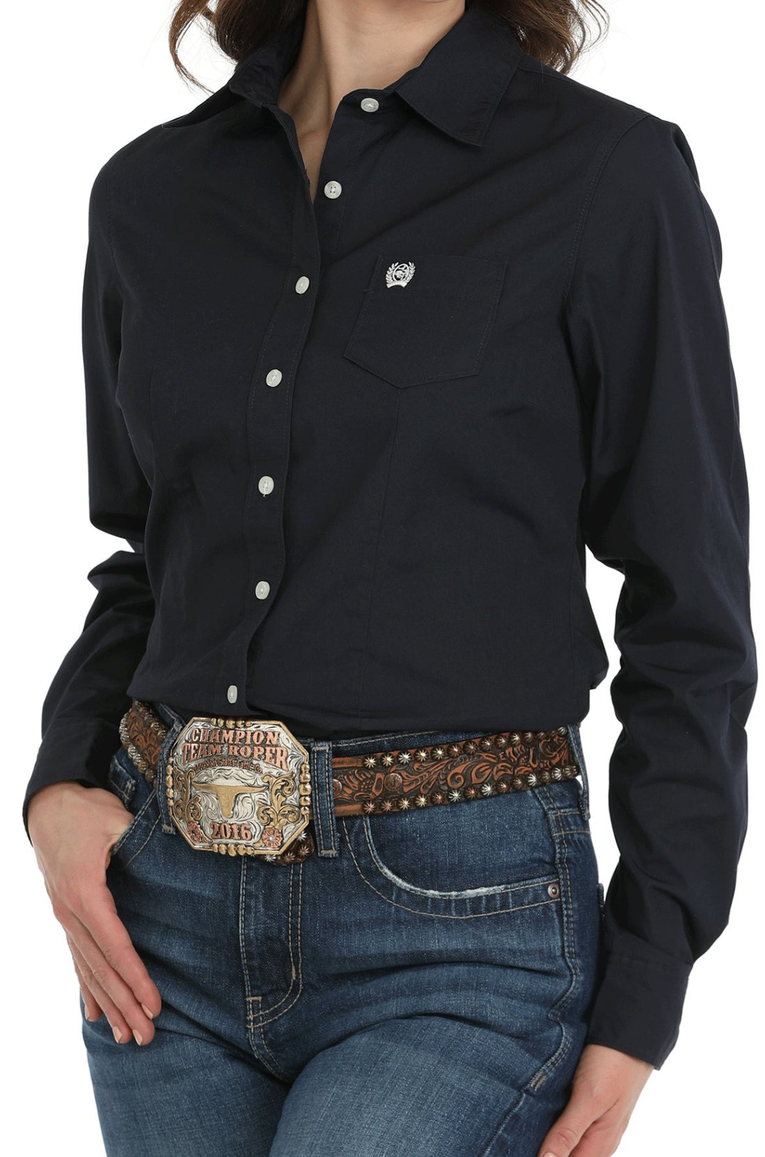 Cinch Ladies Solid Navy Shirt MSW9164108