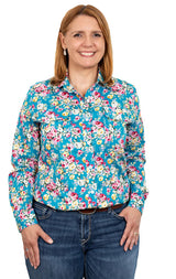 Just Country Ladies Abbey Full Button Print Work Shirts