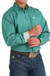 Cinch Mens Solid Button - Down Western Shirt in Green