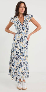 Sweetie Floral Pairie Cap Sleeve Bias Maxi Dress