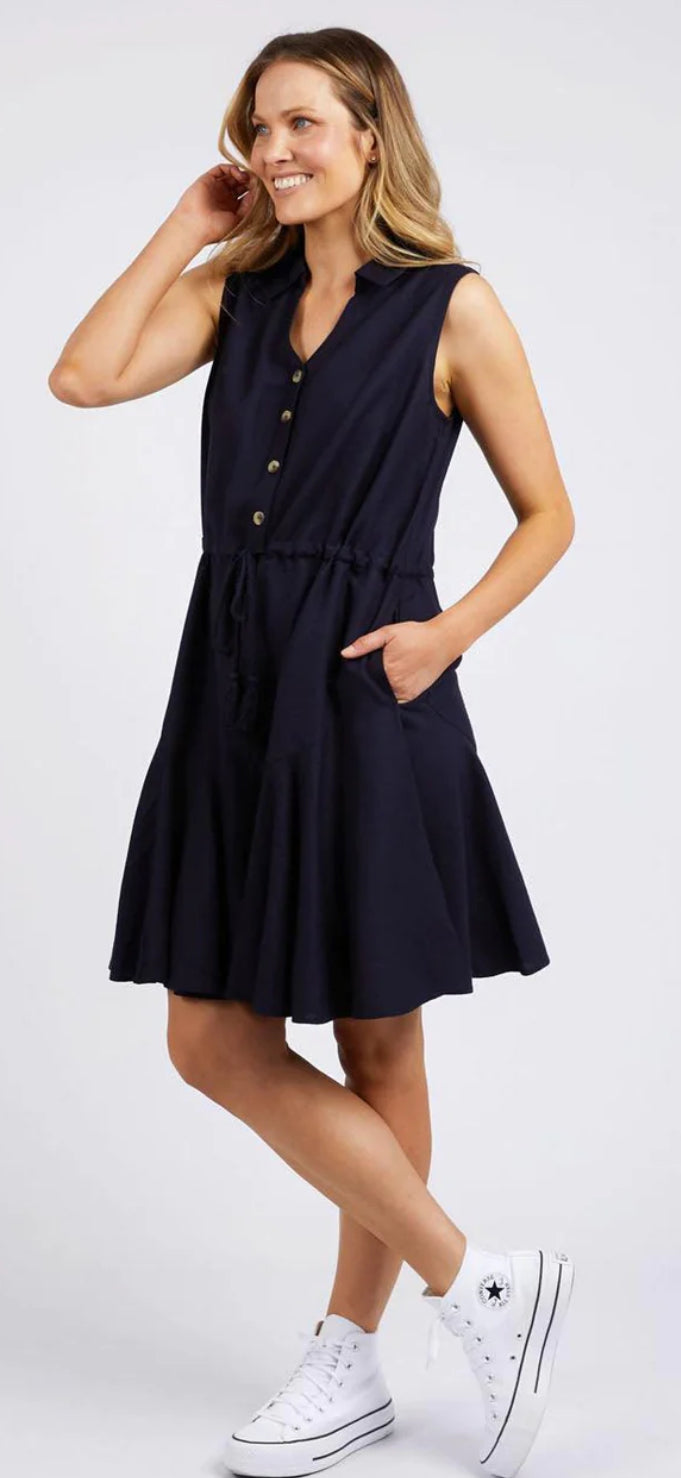 Elm Ladies Clem Flippy Dress in Navy