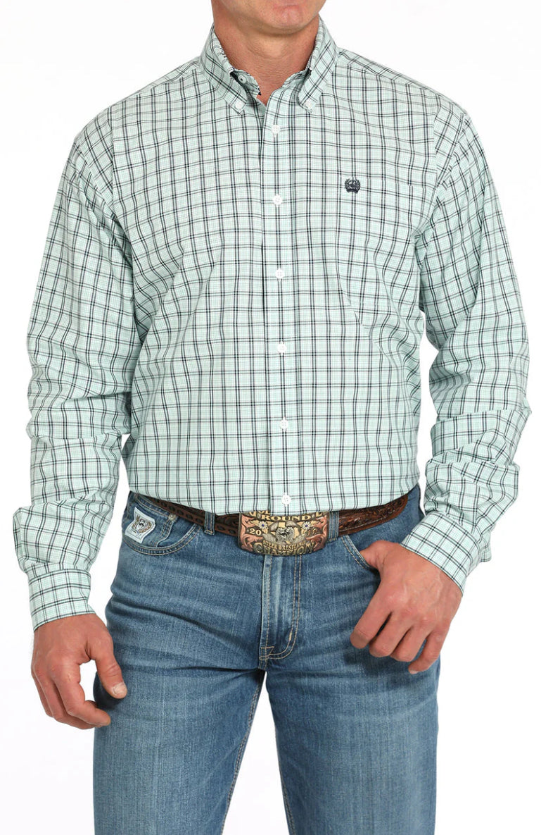 Cinch Men's Western Shirt - Turquoise Check (MTW1105931)