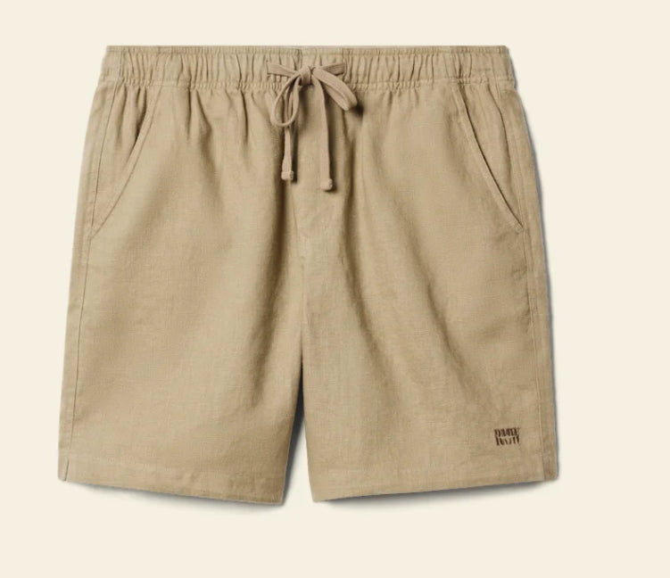 RM William Rugby Linen Shorts in Mud