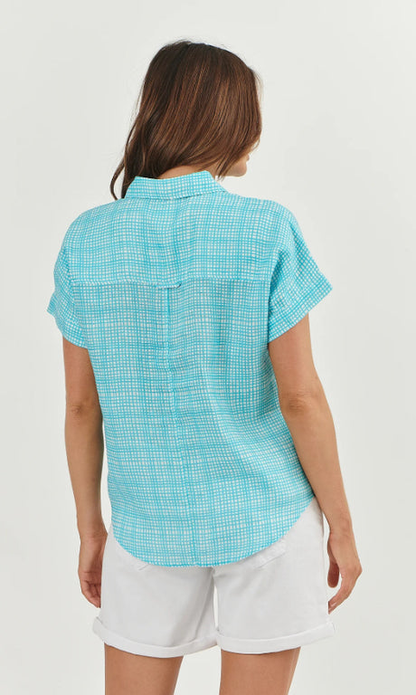 Enveloppe Mini Turquoise Linen Shirt