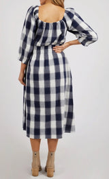 Elm Ladies Cedar Check Dress in Navy