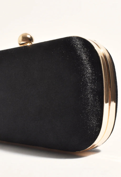 ADA Velvet Structured Clutch (Black)