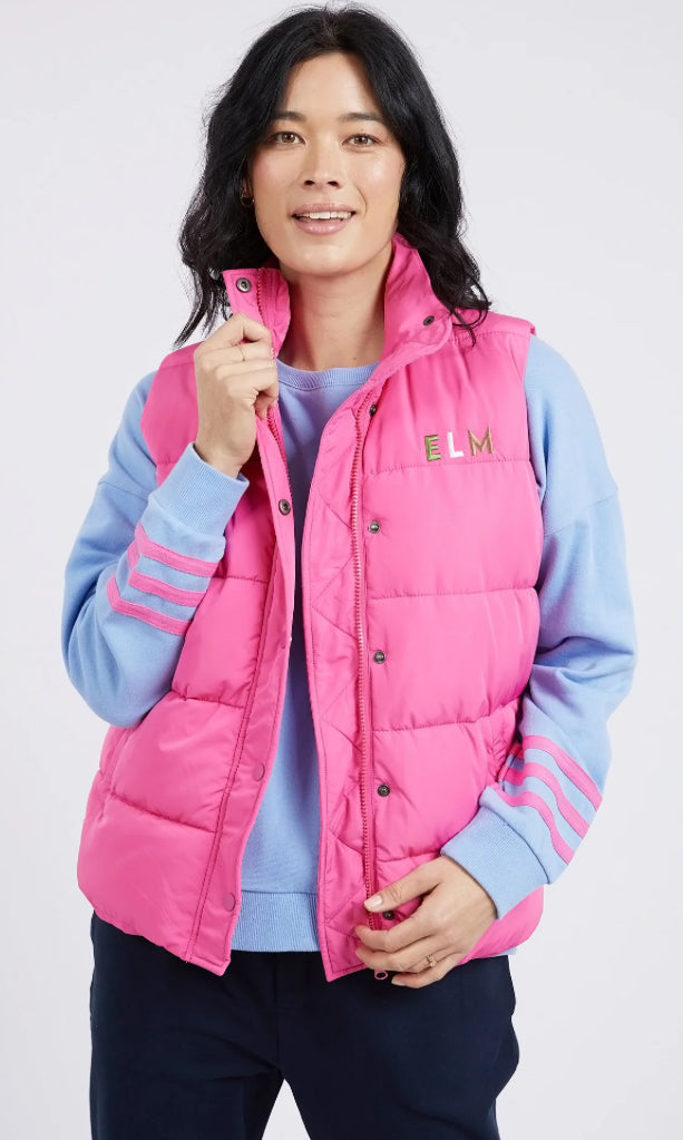 Elm Ladies Core Puffer Vest in Shocking Pink