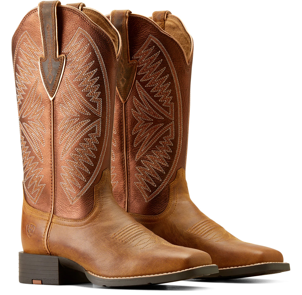 Ariat Ladies Round Up Ruidoso Pearl / Burnished Chestnut Boots 10051066