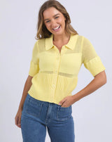Foxwood Ladies Trevi Knit Top In Lemon