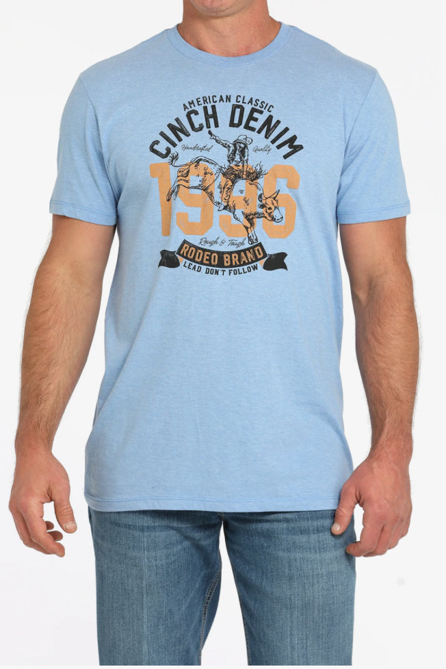 Cinch Mens Graphic Tee in Light Blue MTT1690688