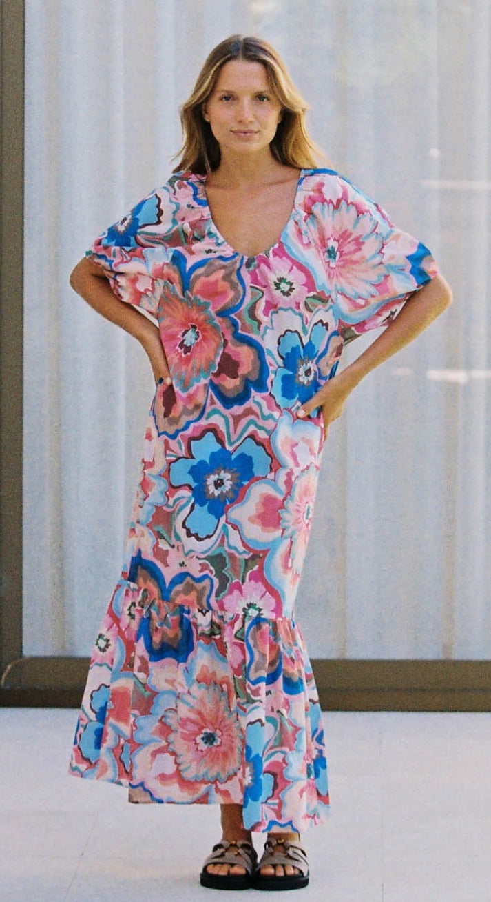 Walnut Ladies Hawil Dress in Bomba Di Fiori Print