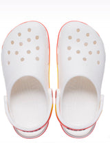 Crocs Toddles Classic Reflector Clog in White/multi Blanc/Multi-Rayures