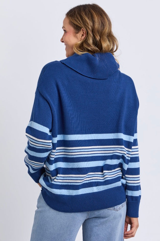 Elm Ladies Striped Roll Neck Sweater