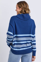 Elm Ladies Striped Roll Neck Sweater