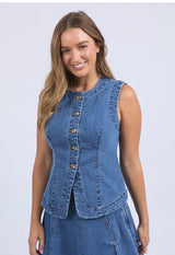 Foxwood Ladies Abbott Vest in Mid Blue