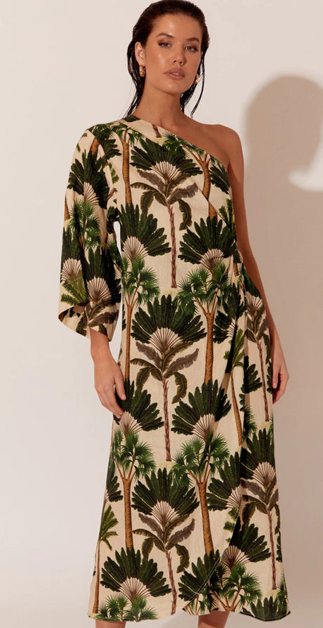 Adorne Ladies Eva Palm Asymmetrical Dress