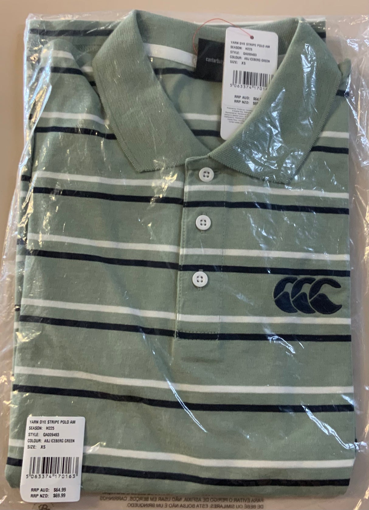 Canterbury Men's Fundamentals Striped Polo - Iceberg Green