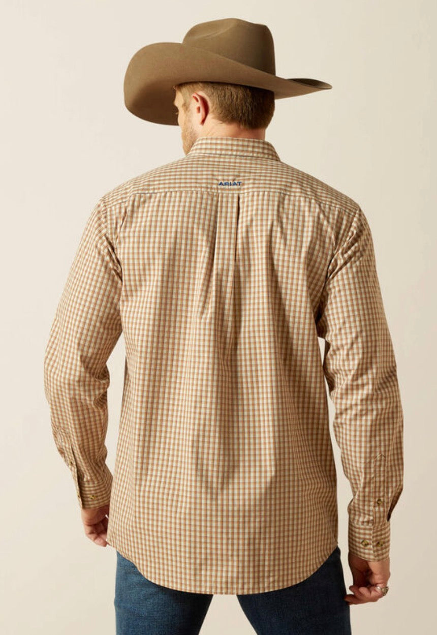 Ariat Mens Pro Series Sailor Fitted L/S Shirt Light Brown 10062475