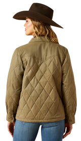 Ariat Ladies Grizzly Quilted Barn Jacket Dusky Green 10062813