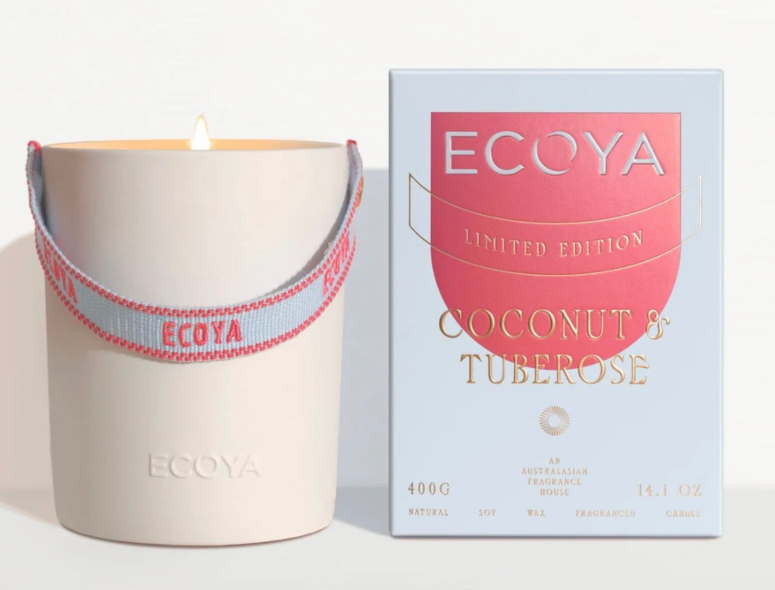 Ecoya Limited Edition 400g Soy Wax Ceramic Candle in 3 great Fragrances.