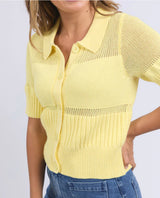 Foxwood Ladies Trevi Knit Top In Lemon