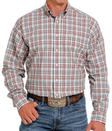 Cinch Mens Brown & Teal Check shirt MTW1105612