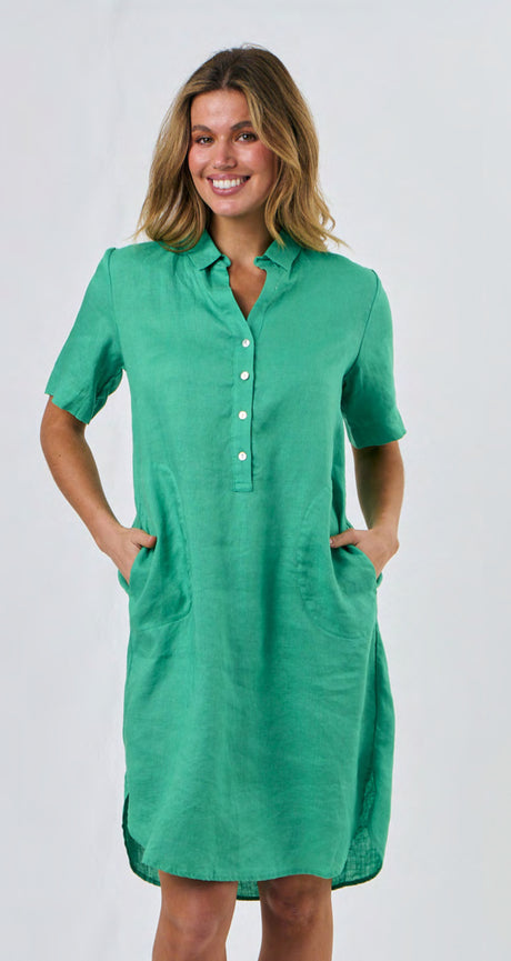 Enveloppe Linen Shirt Dress in