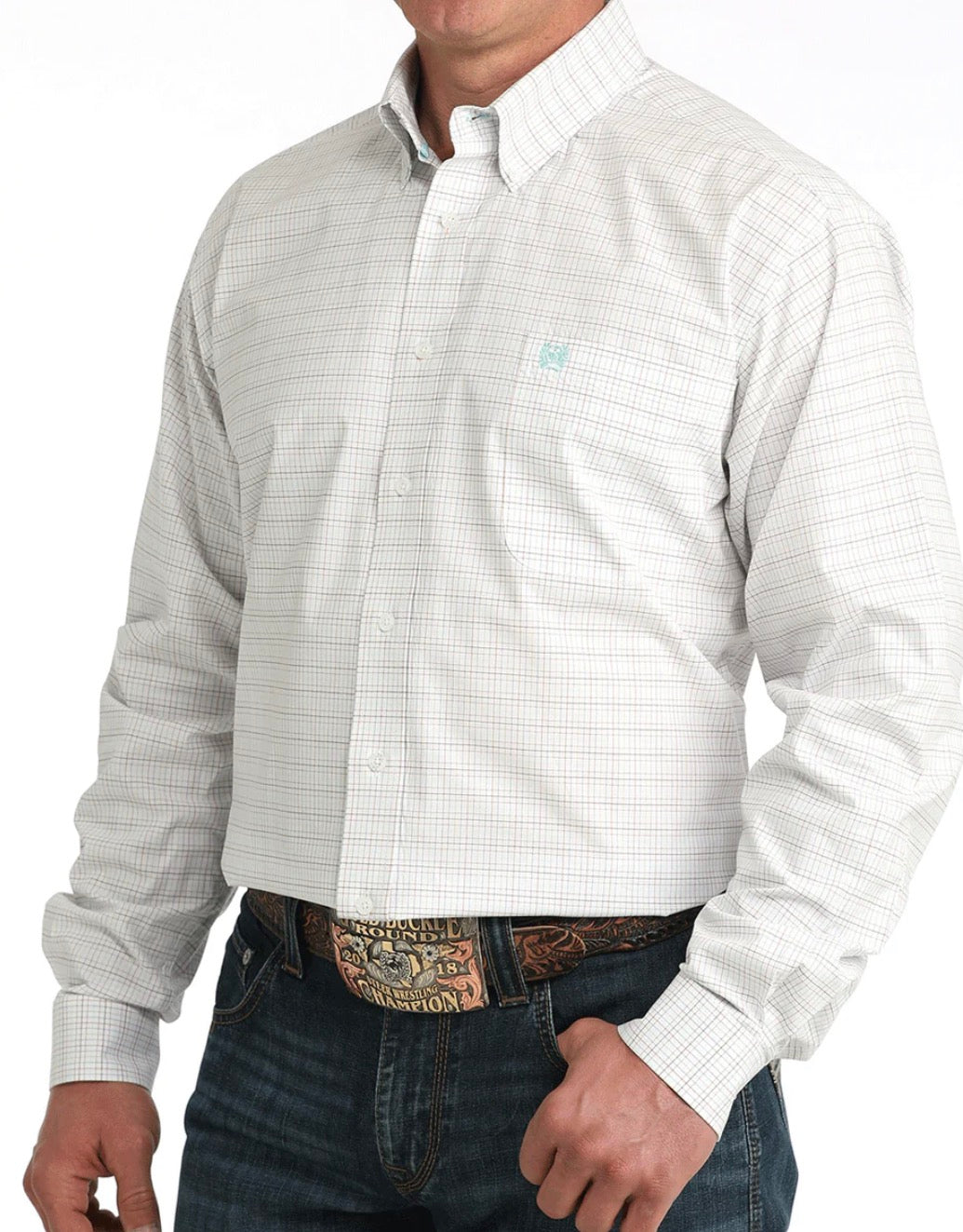 Cinch Mens Button Down Check Shirt MTTW1106056