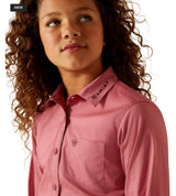 Ariat Girls Team Kirby L/S Shirt in Mauvewood