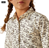 Ariat Girls Rodeo Time Snap Long Sleeved Bucking Horse Print 10062842