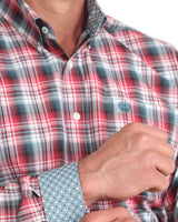 Cinch Mens Red Plaid Shirt MTW1106047