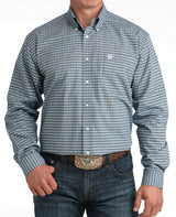 Cinch Mens Western Blue Button Down Shirt MTW1106053