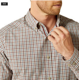 Ariat Mens Pro Series Trevor L/S Shirt Burgundy 10062189